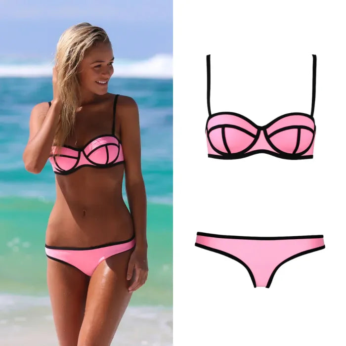 Neon Wave Contour Bikini