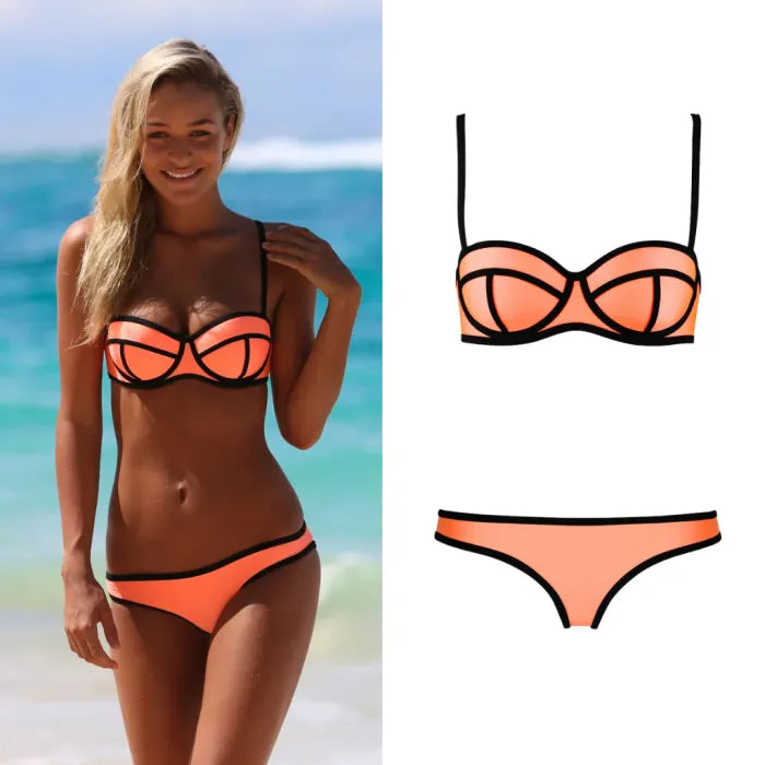 Neon Wave Contour Bikini