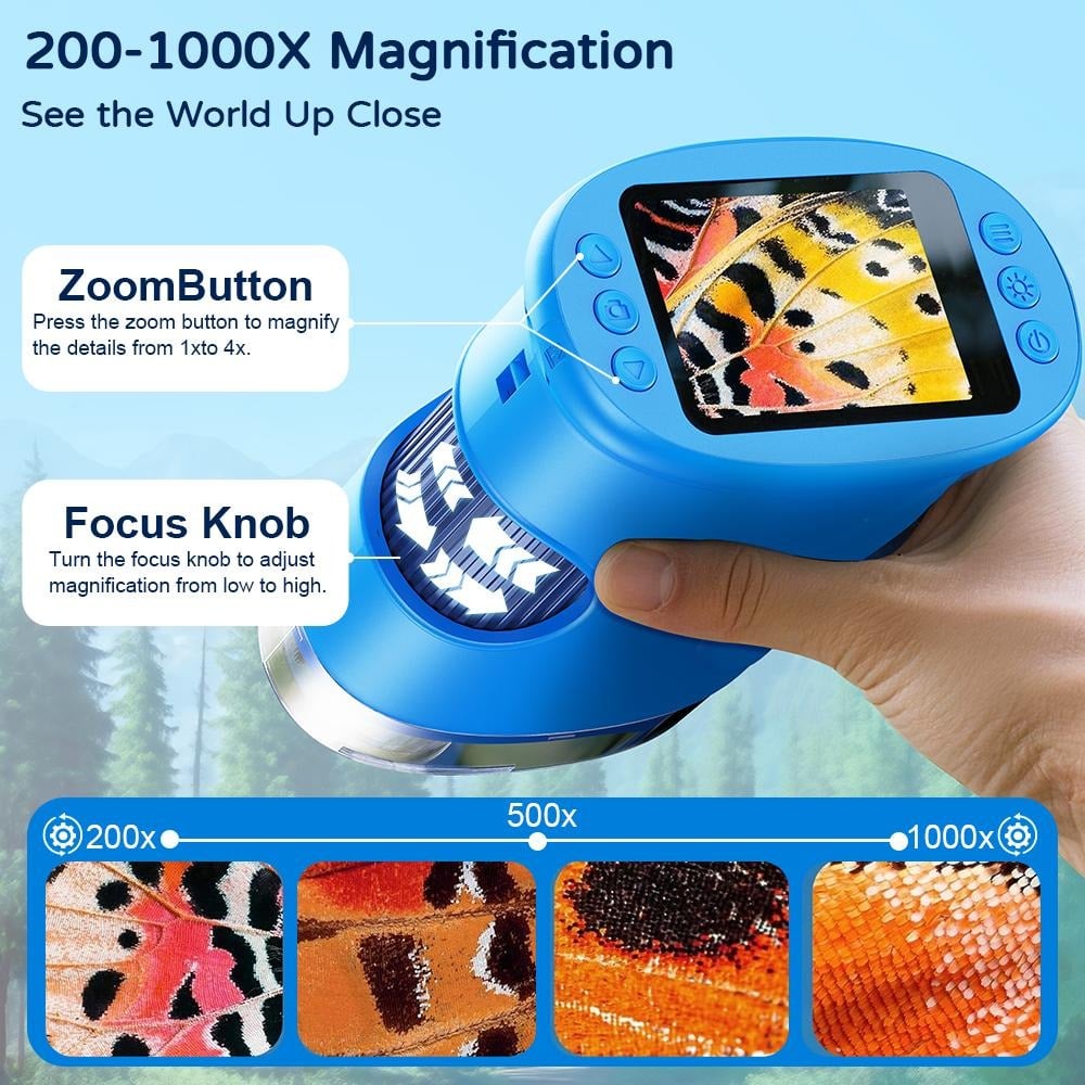 ExploraScope Kids 4K Digital Microscope (200–1000x Zoom)