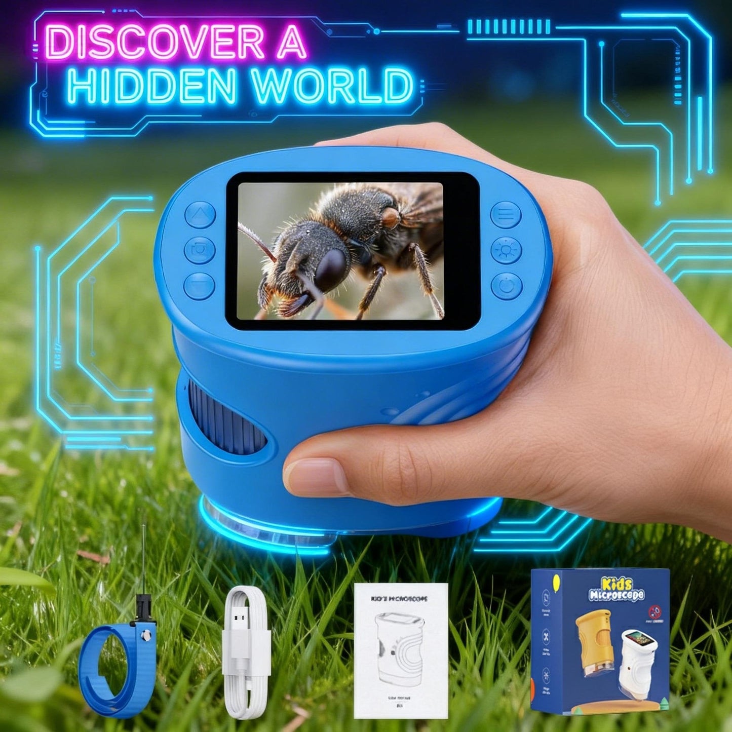 ExploraScope Kids 4K Digital Microscope (200–1000x Zoom)