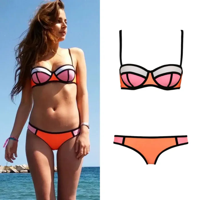 Neon Wave Contour Bikini