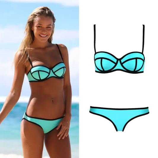 Neon Wave Contour Bikini